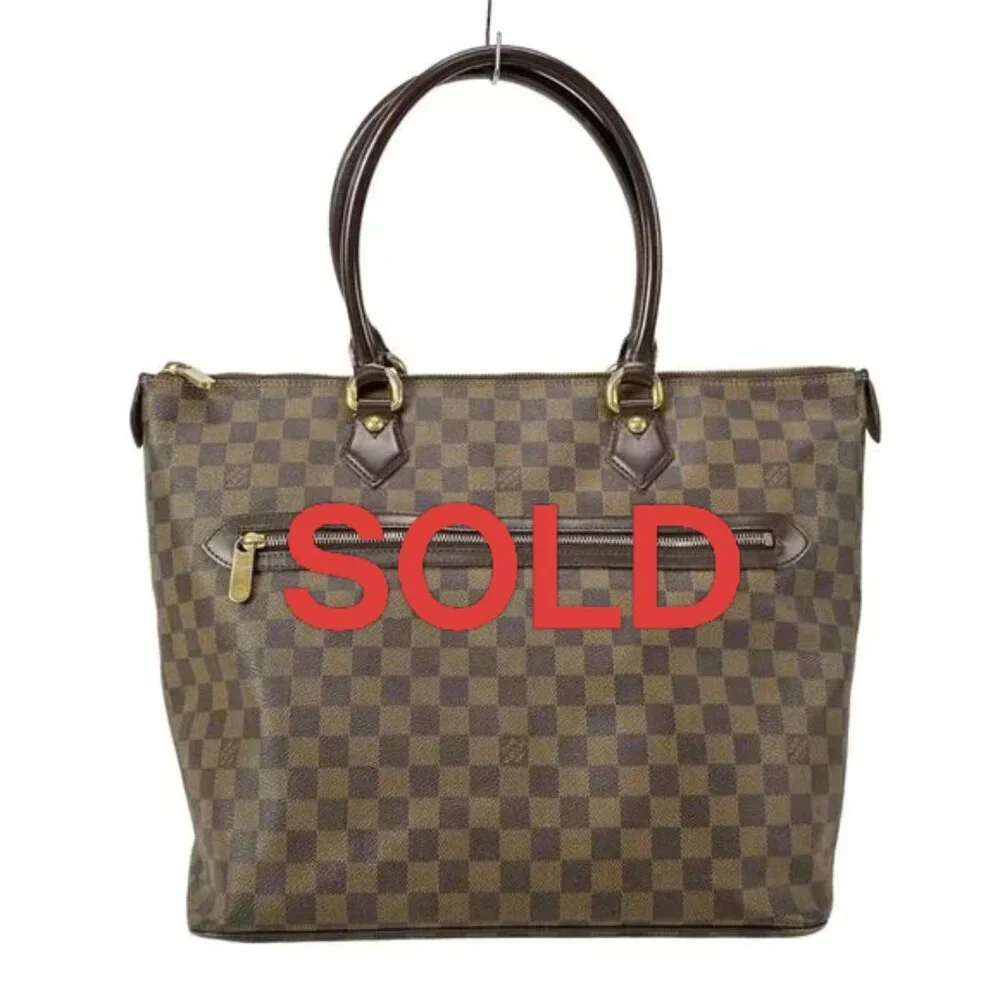 LOUIS VUITTON Saleya GM Ebene Damier - Unclear Handbag Damier Canvas 877-042525